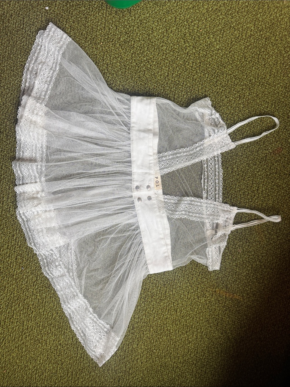 POL BabyDoll Sheer White Top